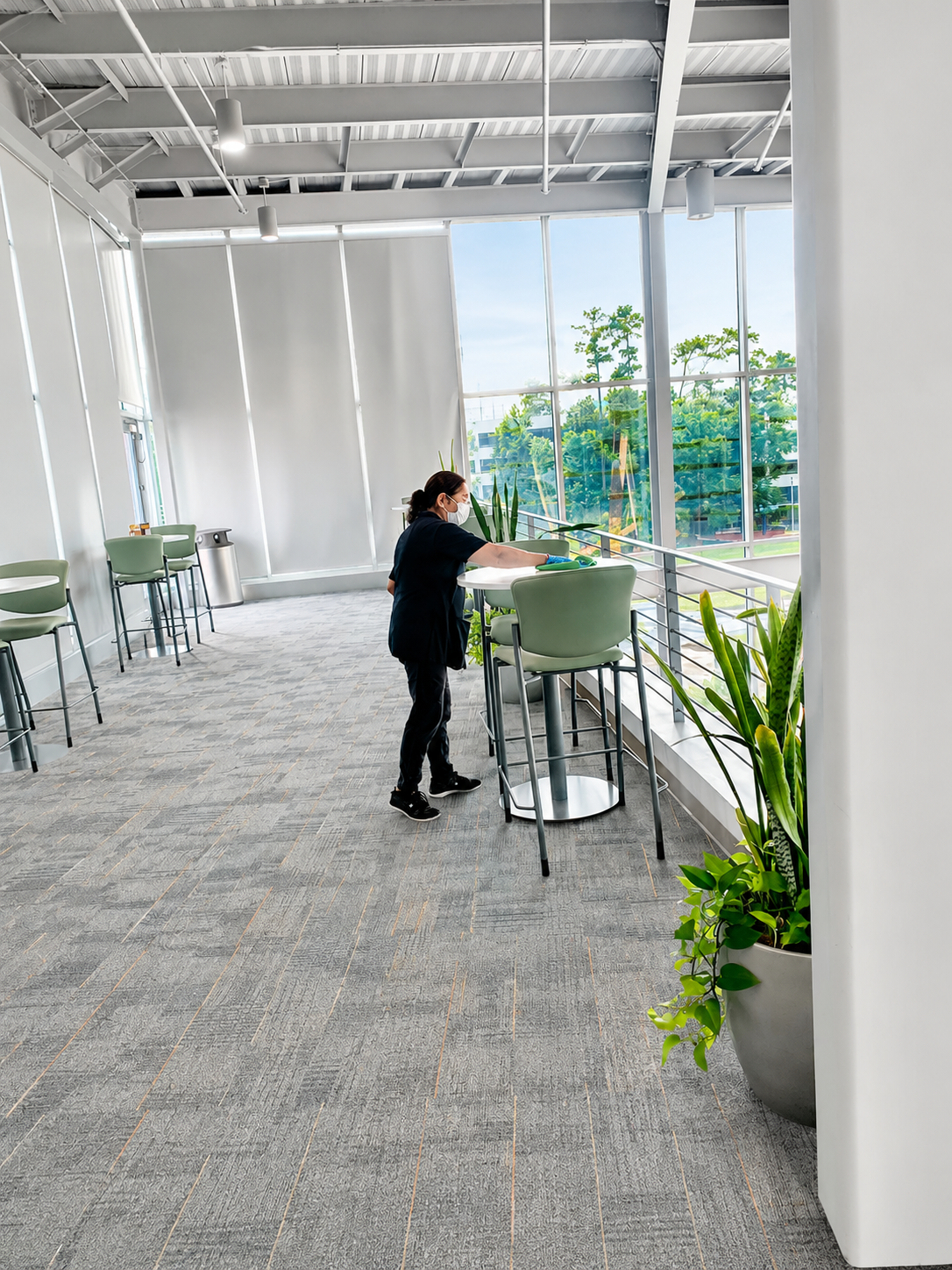 Caring Commercial Cleaning staff cleaning office facility